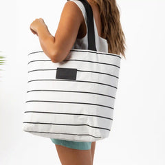 Pinstripe Day Tripper in Black on White