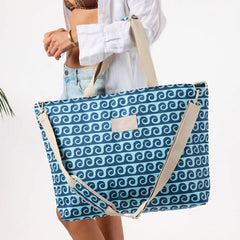 Party Wave Cooler Tote in Splash