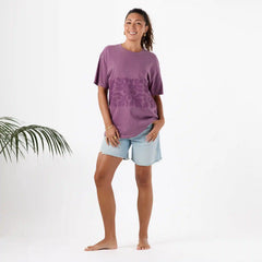 Applique Short Sleeve in Plum