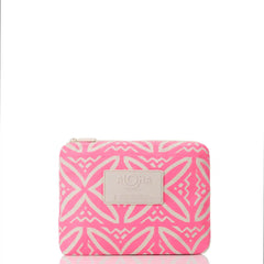 Pasifika Small Pouch in Neon Pink on Sandstone