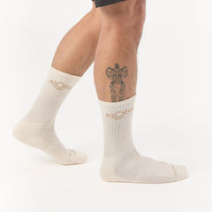 ALOHA Logo Crew Socks in Sandstone