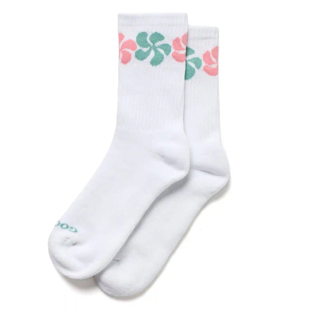 Funky Plumeria Crew Socks in Dry Reef
