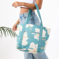 Taha'a Keep It Light Zipper Tote in Tide