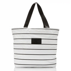 Pinstripe Day Tripper in Black on White